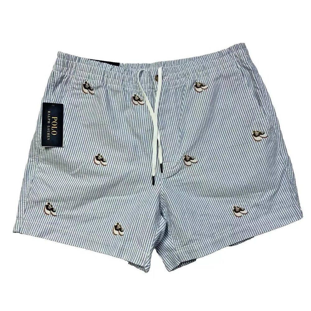 Polo Ralph Lauren Med Classic Fit 5" Prepster Allover Saddle Shoes Oxford Shorts
